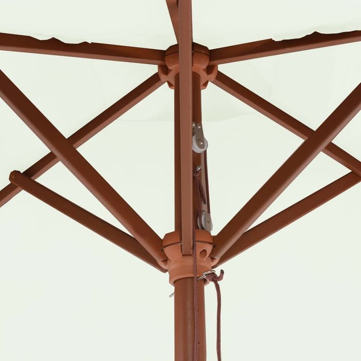 Parasol avec mât en bois 150 x 200 cm Sable - Photo n°2