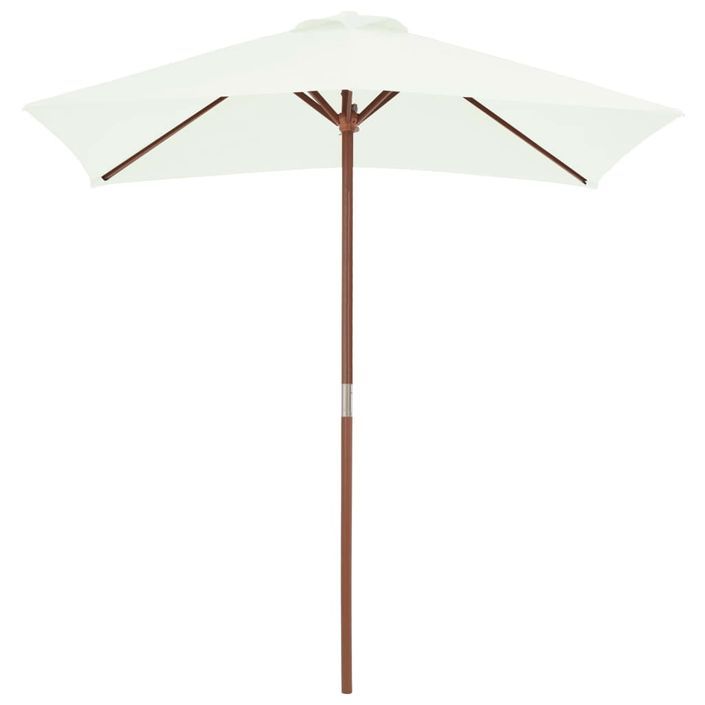 Parasol avec mât en bois 150 x 200 cm Sable - Photo n°3