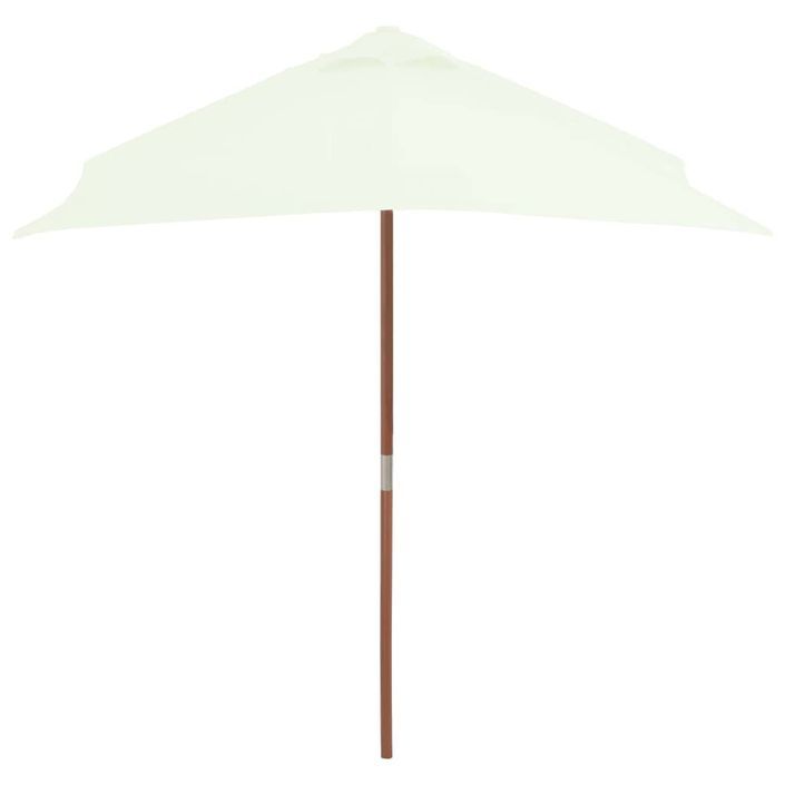Parasol avec mât en bois 150 x 200 cm Sable - Photo n°4