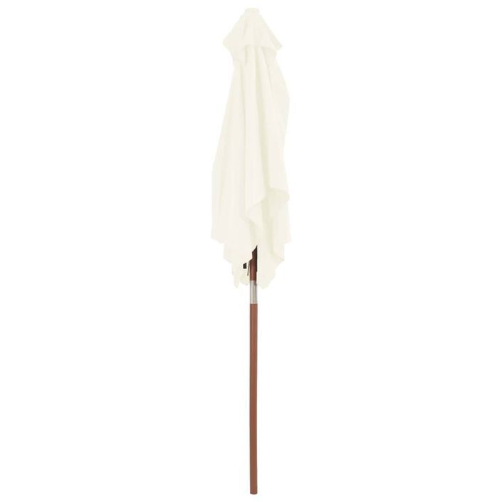 Parasol avec mât en bois 150 x 200 cm Sable - Photo n°6