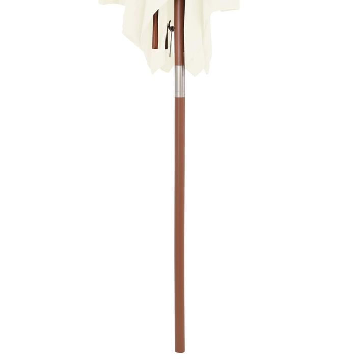 Parasol avec mât en bois 150 x 200 cm Sable - Photo n°7