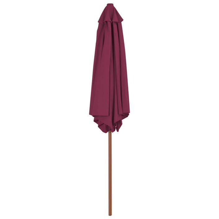 Parasol avec mât en bois 270 cm Bordeaux - Photo n°4
