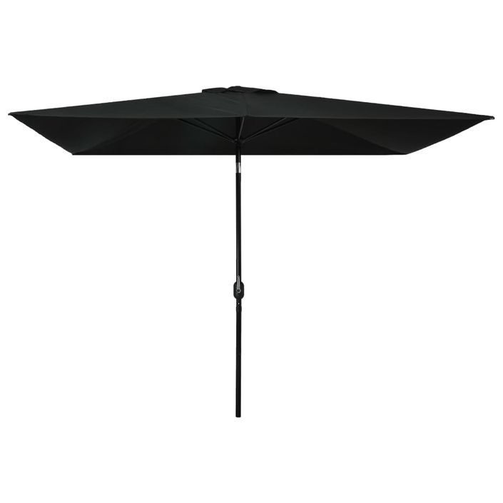 Parasol avec mât en métal 300 x 200 cm Noir - Photo n°1