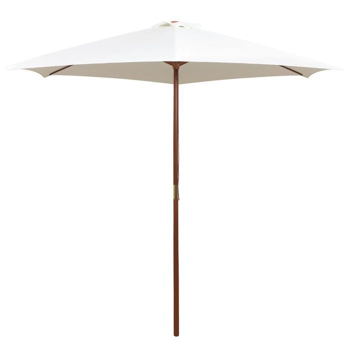 Parasol avec poteau en bois 270 x 270 cm Blanc crème - Photo n°1