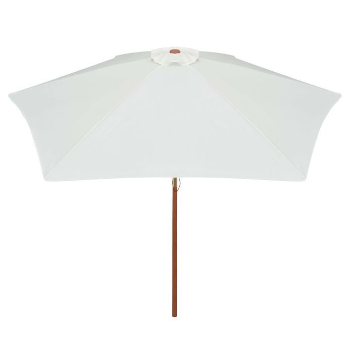 Parasol avec poteau en bois 270 x 270 cm Blanc crème - Photo n°4