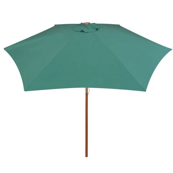 Parasol avec poteau en bois 270 x 270 cm Vert - Photo n°4