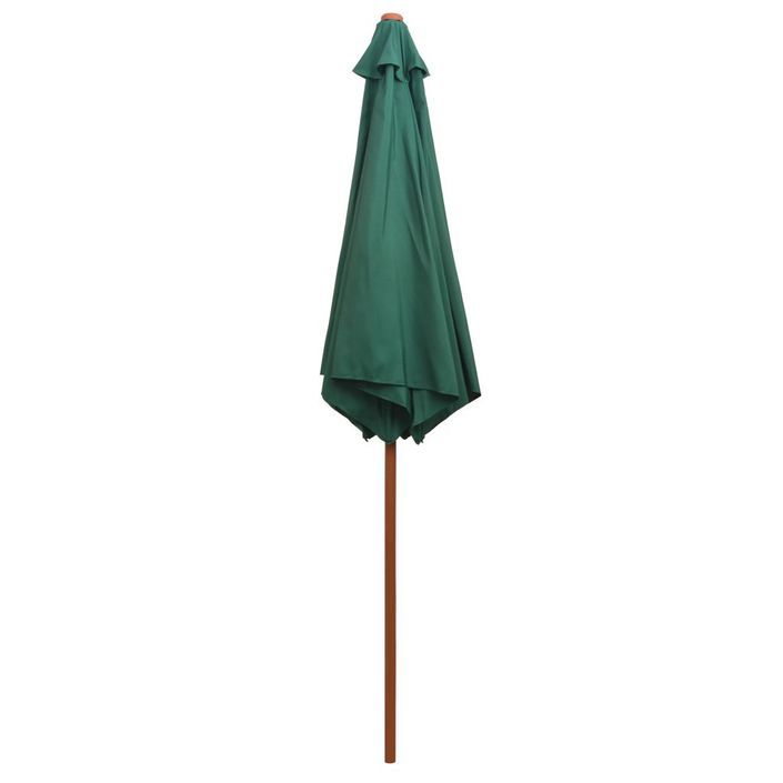 Parasol avec poteau en bois 270 x 270 cm Vert - Photo n°5