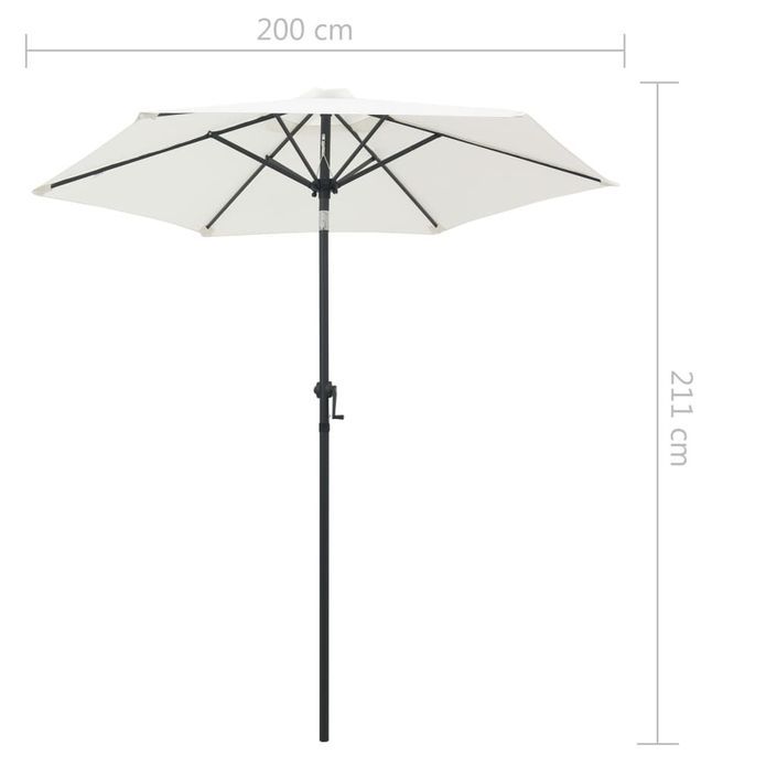 Parasol Blanc sable 200x211 cm Aluminium - Photo n°7