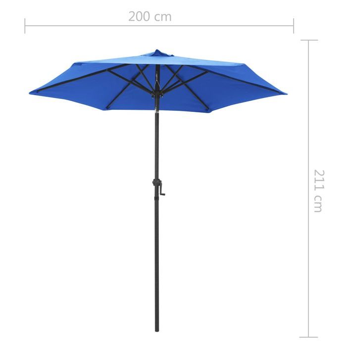 Parasol Bleu 200x211 cm Aluminium - Photo n°7