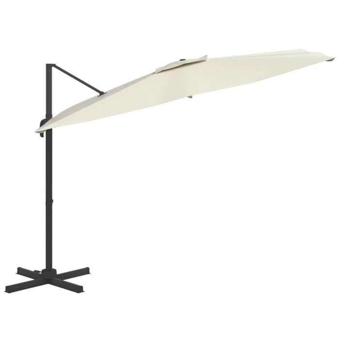 Parasol cantilever à LED Blanc sable 400x300 cm - Photo n°5