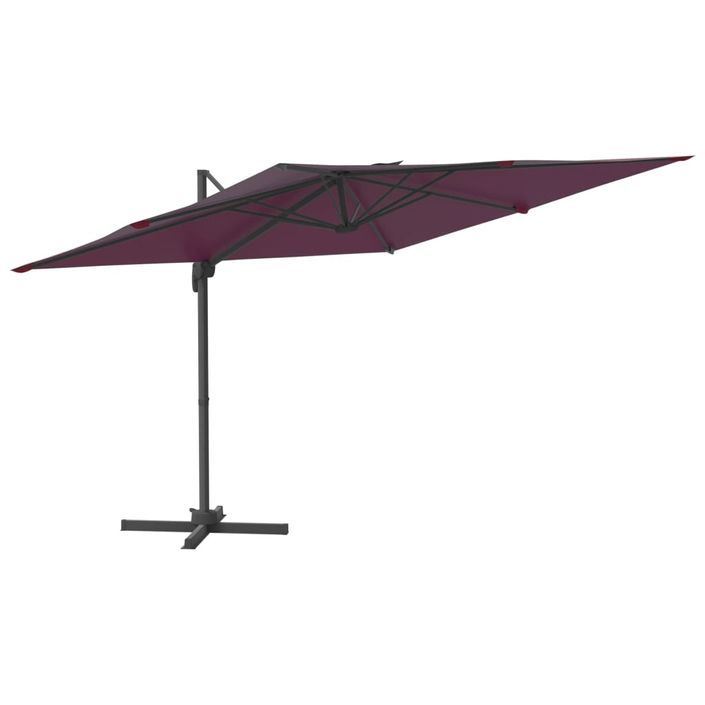 Parasol cantilever à LED Rouge Bordeaux 400x300 cm - Photo n°1