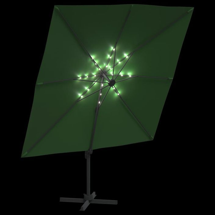 Parasol cantilever à LED Vert 400x300 cm - Photo n°4