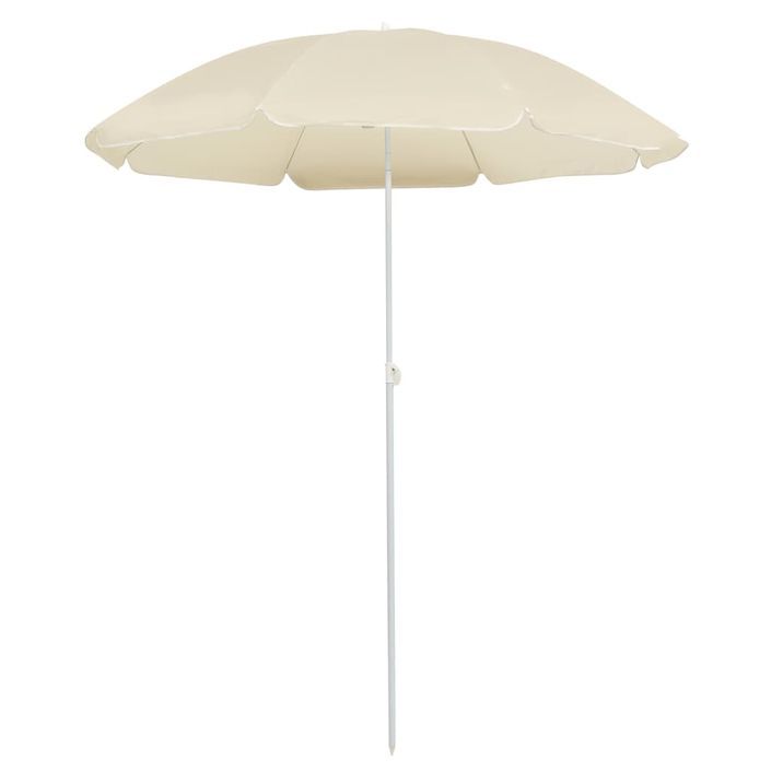 Parasol d'extérieur avec mât en acier Sable 180 cm - Photo n°1