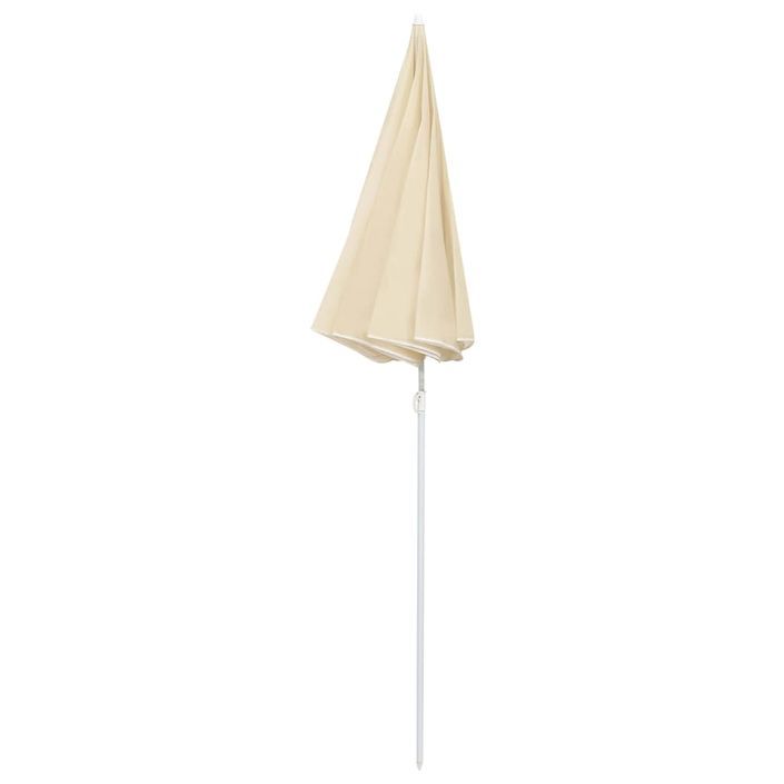 Parasol d'extérieur avec mât en acier Sable 180 cm - Photo n°4