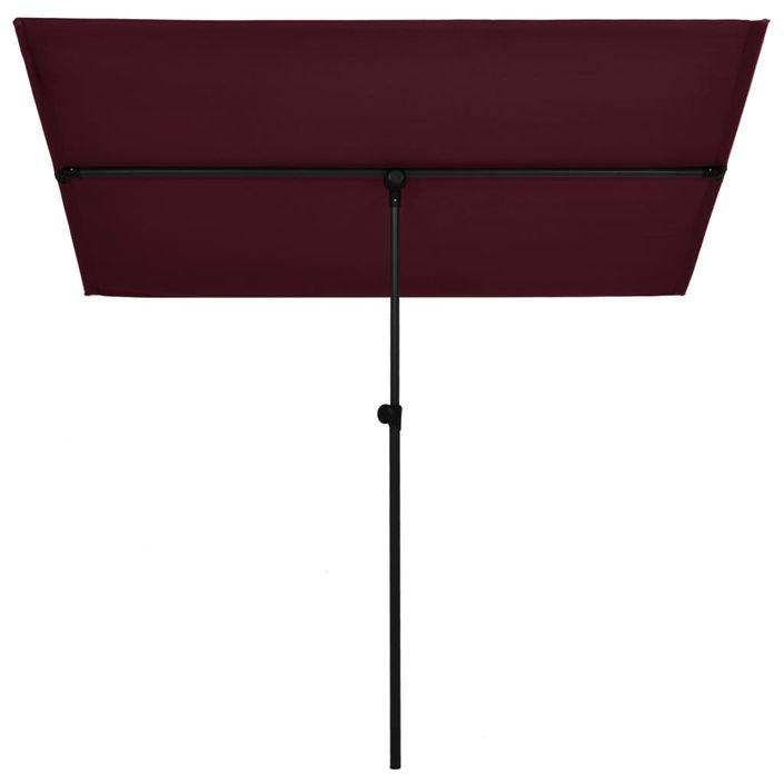 Parasol d'extérieur avec mât en aluminium 180x130 cm Bordeaux - Photo n°3