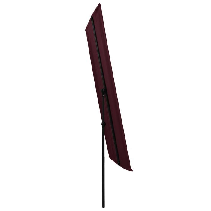 Parasol d'extérieur avec mât en aluminium 180x130 cm Bordeaux - Photo n°4