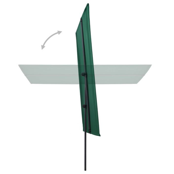 Parasol d'extérieur avec mât en aluminium 180x130 cm Vert - Photo n°5