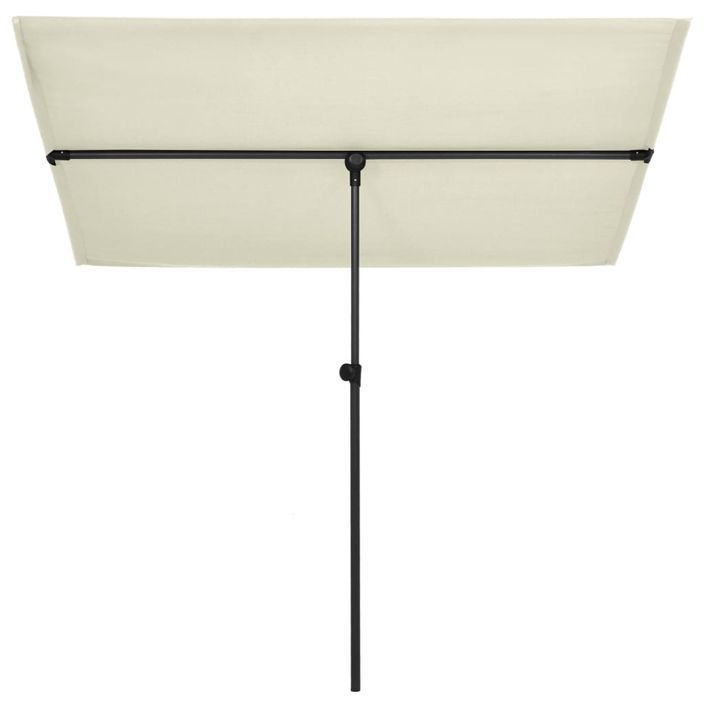 Parasol d'extérieur avec mât en aluminium 180x130cm Blanc sable - Photo n°3