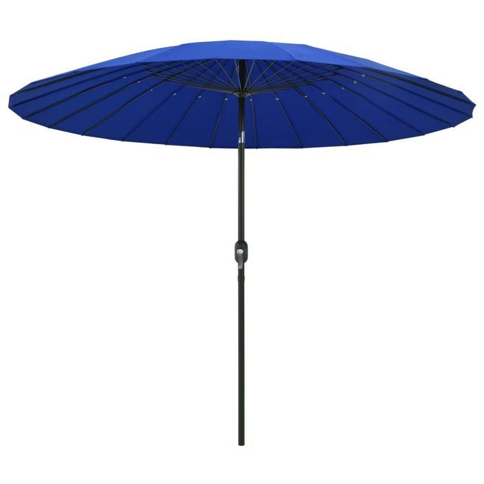 Parasol d'extérieur avec mât en aluminium 270 cm Bleu azuré - Photo n°1