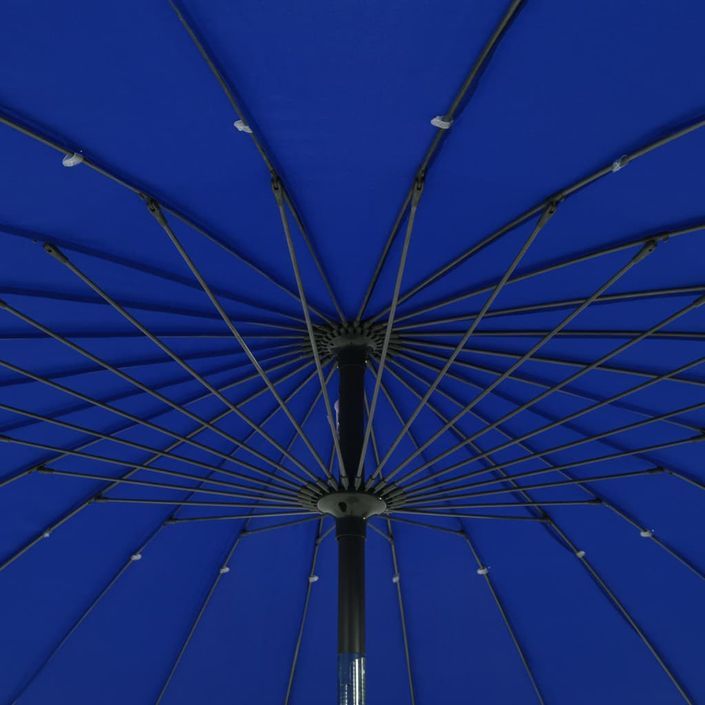 Parasol d'extérieur avec mât en aluminium 270 cm Bleu azuré - Photo n°3