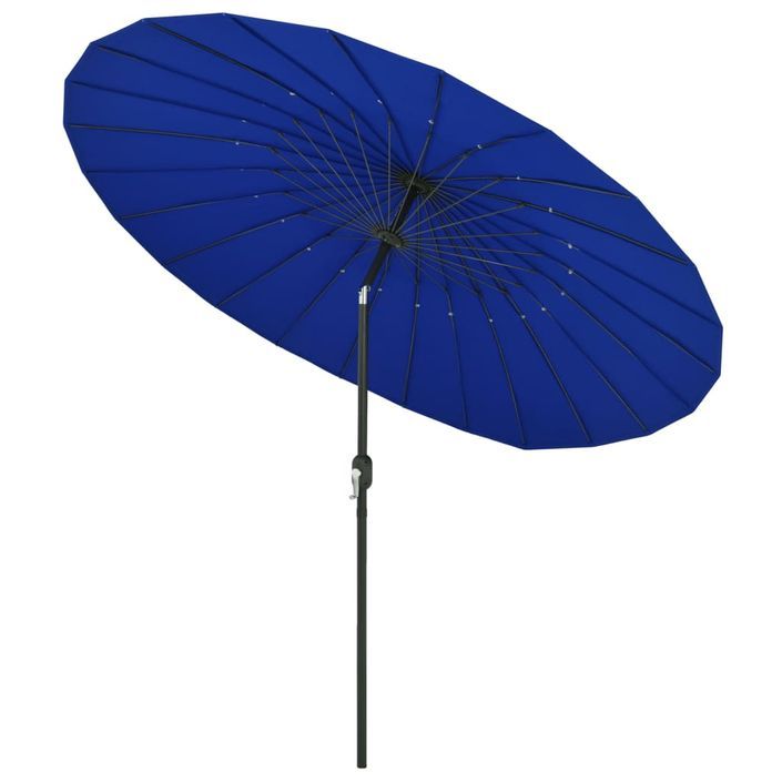Parasol d'extérieur avec mât en aluminium 270 cm Bleu azuré - Photo n°4
