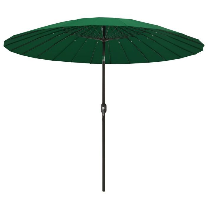 Parasol d'extérieur avec mât en aluminium 270 cm Vert - Photo n°1