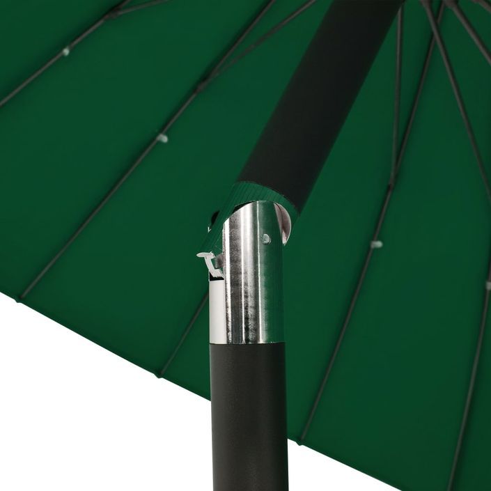 Parasol d'extérieur avec mât en aluminium 270 cm Vert - Photo n°5