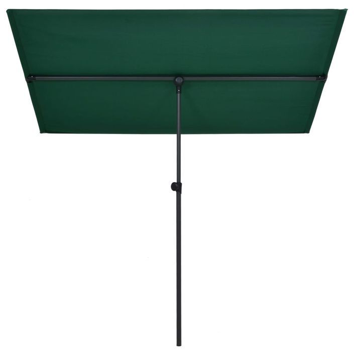 Parasol d'extérieur avec mât en aluminium 2x1,5 m Vert - Photo n°5