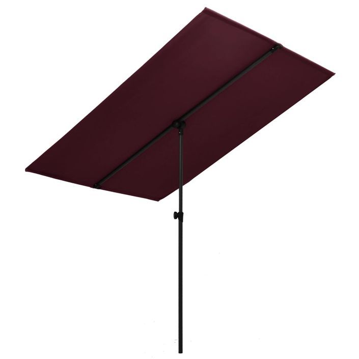 Parasol d'extérieur avec mât en aluminium 2x1,5m Rouge bordeaux - Photo n°1