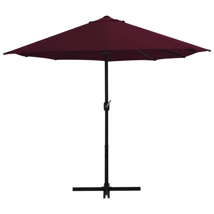 Parasol d'extérieur avec mât en aluminium 460 x 270 cm Bordeaux - Photo n°4