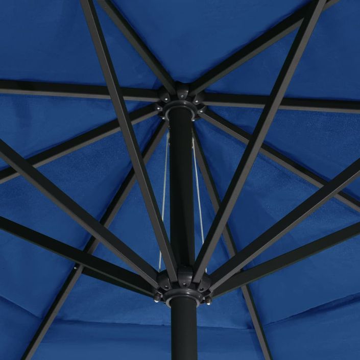 Parasol d'extérieur avec mât en aluminium 500 cm Bleu azuré - Photo n°2