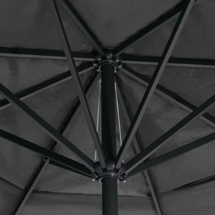 Parasol d'extérieur avec mât en aluminium 600 cm Anthracite - Photo n°2