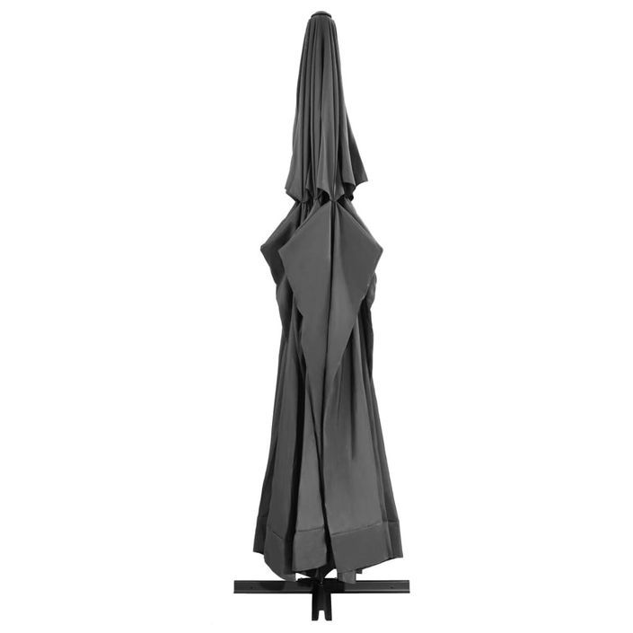 Parasol d'extérieur avec mât en aluminium 600 cm Anthracite - Photo n°4