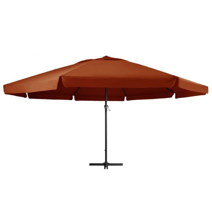 Parasol d'extérieur avec mât en aluminium 600 cm Terre cuite - Photo n°3