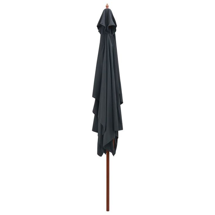 Parasol d'extérieur avec mât en bois 200 x 300 cm Anthracite - Photo n°4