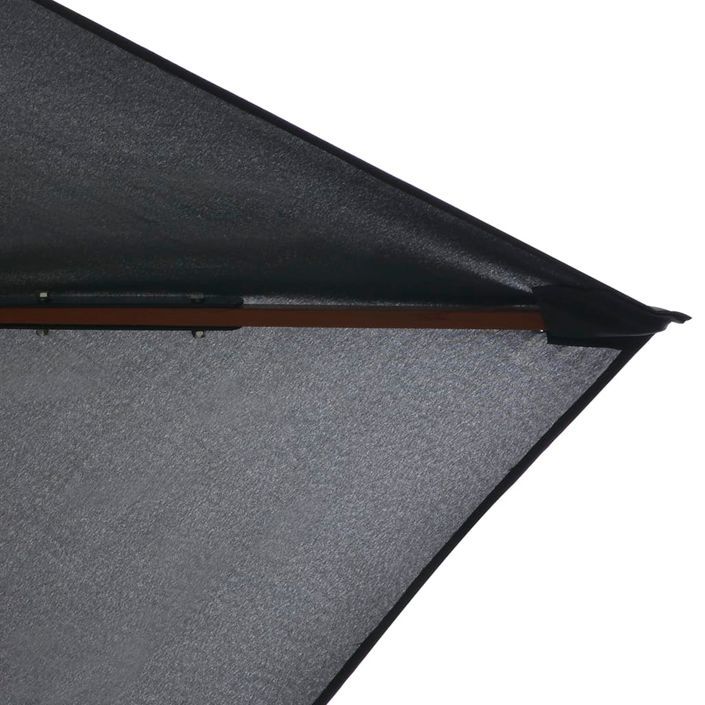 Parasol d'extérieur avec mât en bois 200 x 300 cm Anthracite - Photo n°6