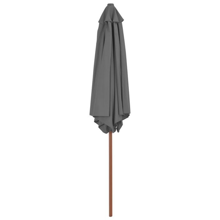 Parasol d'extérieur avec mât en bois 270 cm Anthracite - Photo n°4