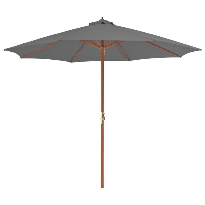 Parasol d'extérieur avec mât en bois 300 cm Anthracite - Photo n°1