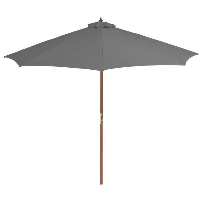 Parasol d'extérieur avec mât en bois 300 cm Anthracite - Photo n°3