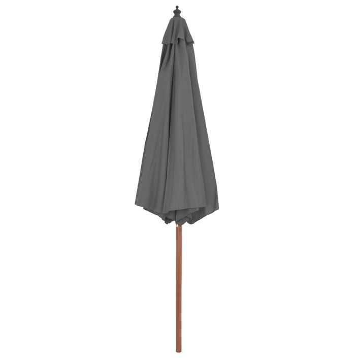 Parasol d'extérieur avec mât en bois 300 cm Anthracite - Photo n°4