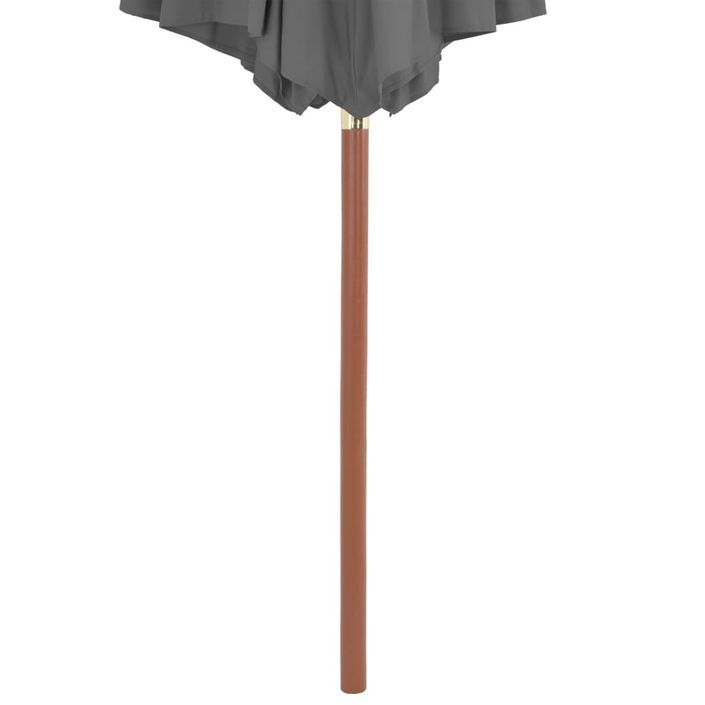 Parasol d'extérieur avec mât en bois 300 cm Anthracite - Photo n°5