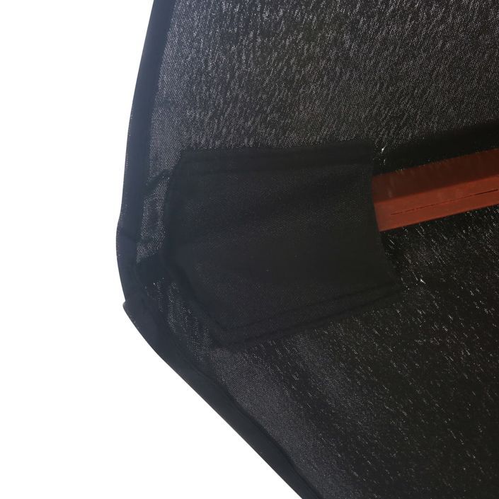Parasol d'extérieur avec mât en bois 350 cm Noir - Photo n°5