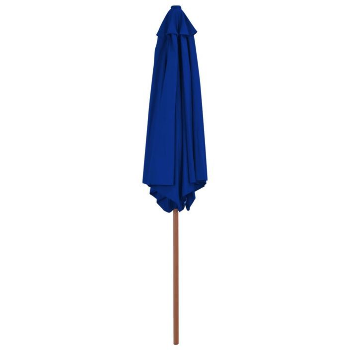 Parasol d'extérieur avec mât en bois Bleu 270 cm - Photo n°4