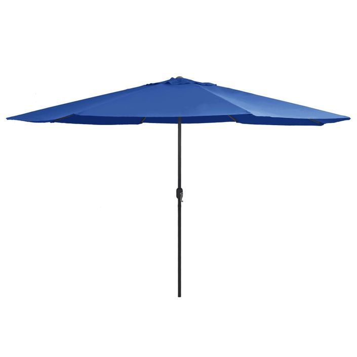 Parasol d'extérieur avec mât en métal 400 cm Bleu azuré - Photo n°1