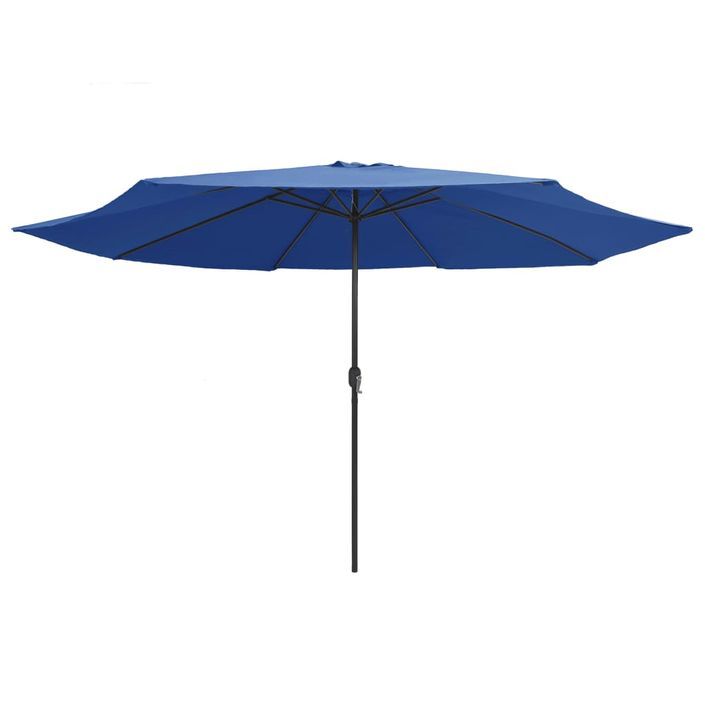 Parasol d'extérieur avec mât en métal 400 cm Bleu azuré - Photo n°3