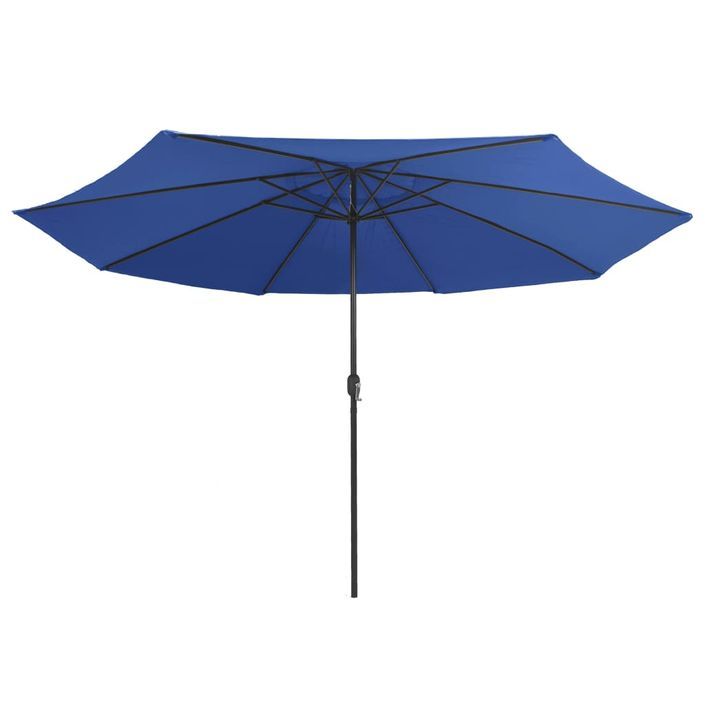 Parasol d'extérieur avec mât en métal 400 cm Bleu azuré - Photo n°4