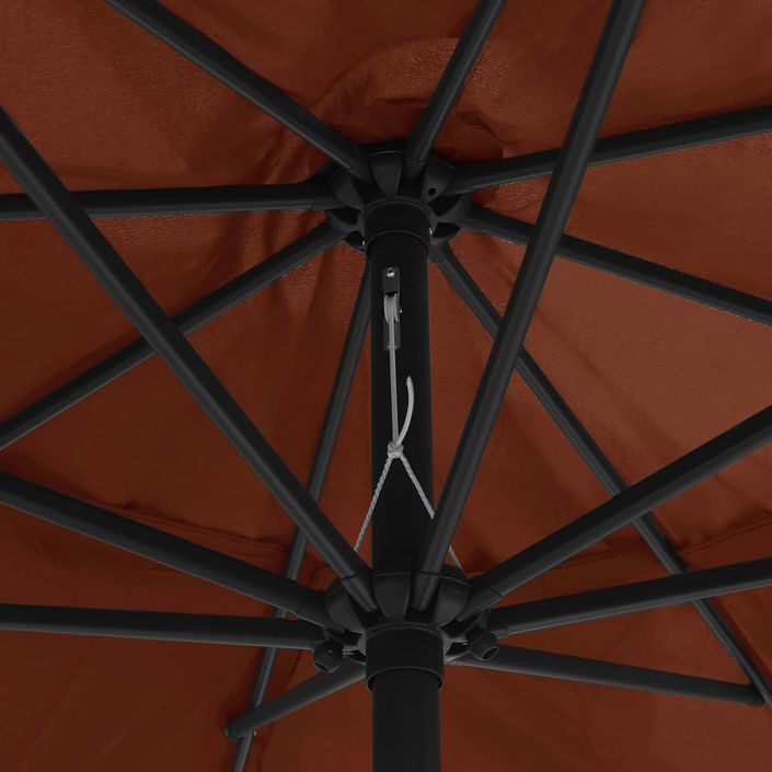 Parasol d'extérieur avec mât en métal 400 cm Terre cuite - Photo n°2