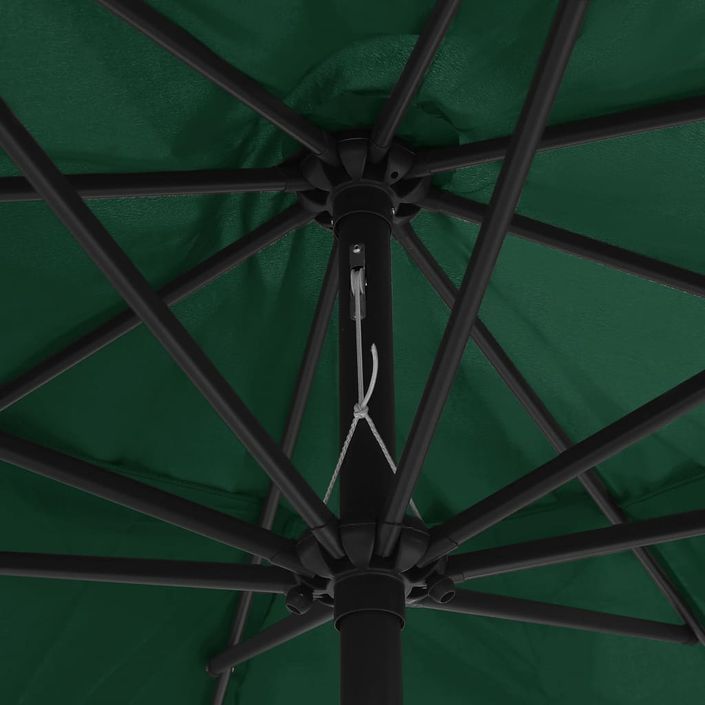 Parasol d'extérieur avec mât en métal 400 cm Vert - Photo n°2