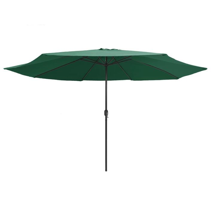 Parasol d'extérieur avec mât en métal 400 cm Vert - Photo n°3