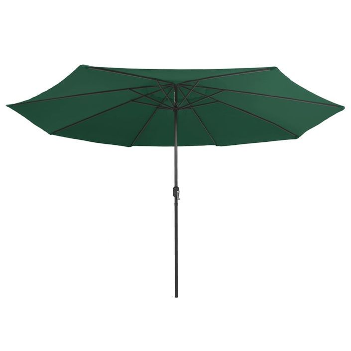 Parasol d'extérieur avec mât en métal 400 cm Vert - Photo n°4